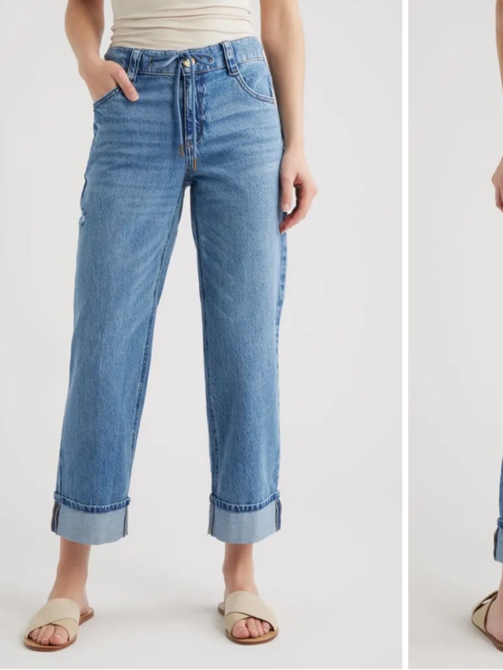 Jcrew Cuffed Wide Leg Jeans